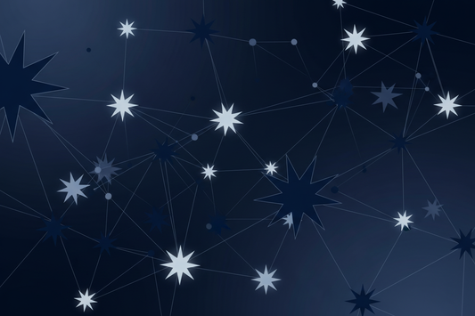 Navy networking 12 pointed stars as dots
